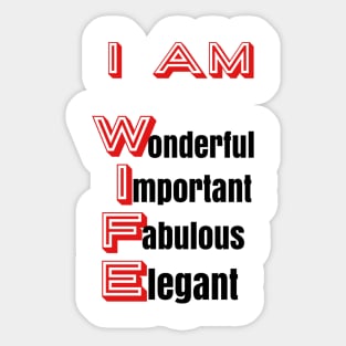 I Am Wife: Positive Affirmations Sticker